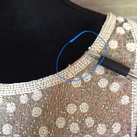 Adrianna Papell Occasions hand beaded tan top - Picture 5 of 8